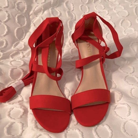 Tinstree Shoes - Red chunky heel sandals